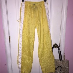 Yellow retro snap-up wide leg pants